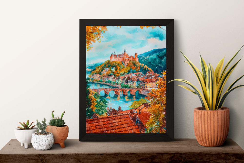Heidelberg Watercolor Poster Wall Art Heidelberg Wall Hanging Home Décor Heidelberg Gift Art Lovers Germany Wall Art
