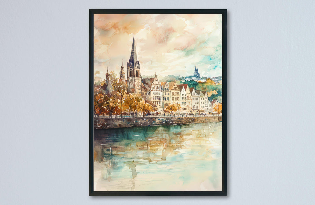 Koblenz Watercolor Poster Wall Art Koblenz Wall Hanging Home Décor Koblenz Gift Art Lovers Germany Wall Art