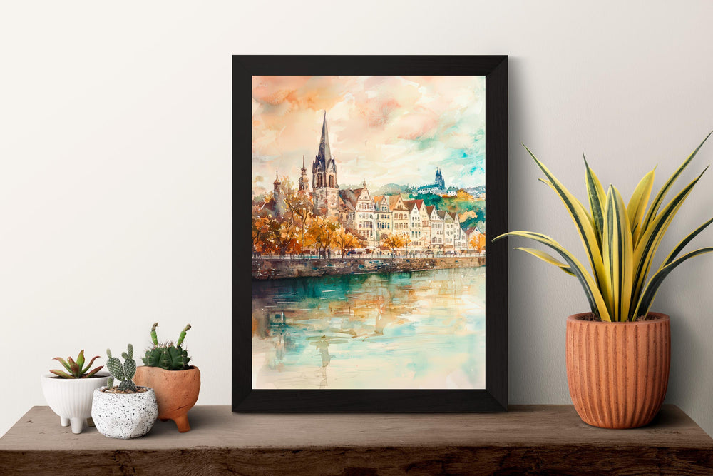 Koblenz Watercolor Poster Wall Art Koblenz Wall Hanging Home Décor Koblenz Gift Art Lovers Germany Wall Art