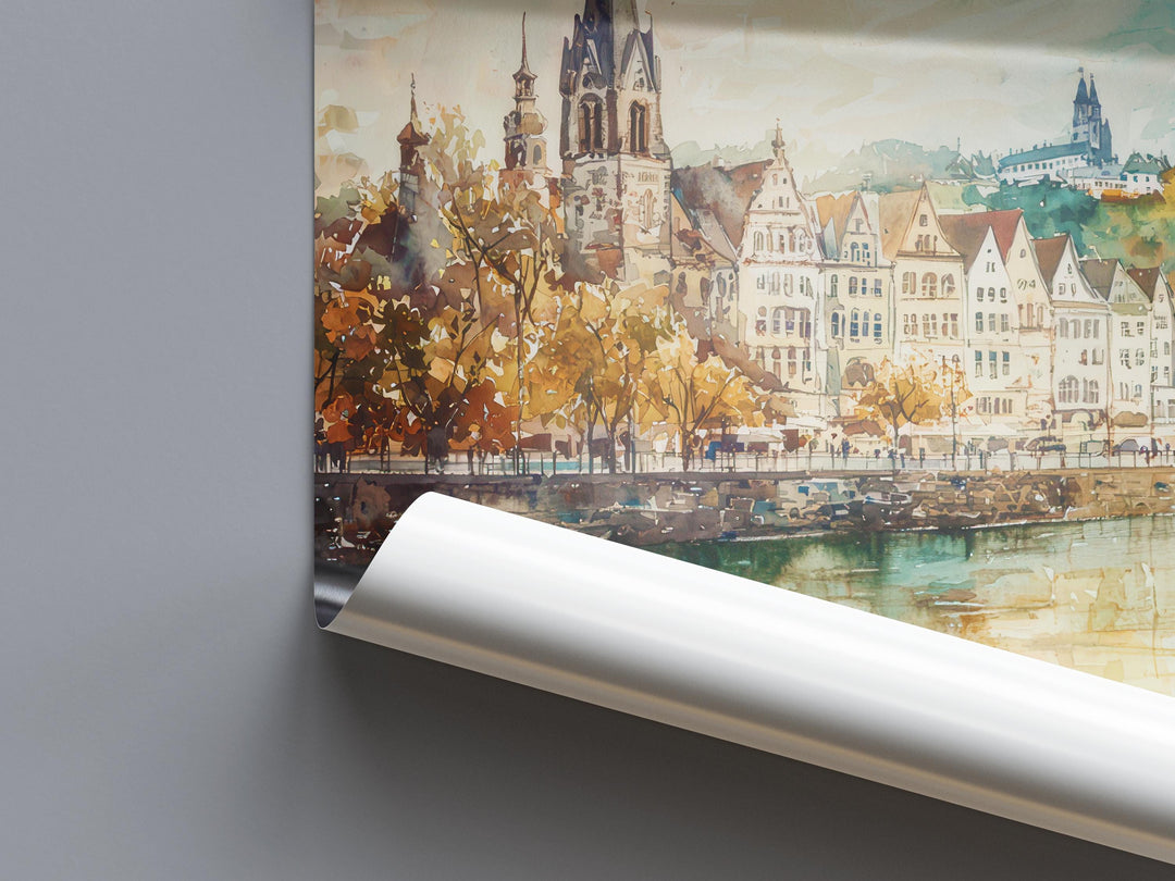 Koblenz Watercolor Poster Wall Art Koblenz Wall Hanging Home Décor Koblenz Gift Art Lovers Germany Wall Art