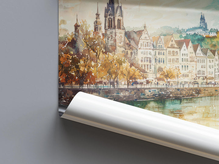 Koblenz Watercolor Poster Wall Art Koblenz Wall Hanging Home Décor Koblenz Gift Art Lovers Germany Wall Art