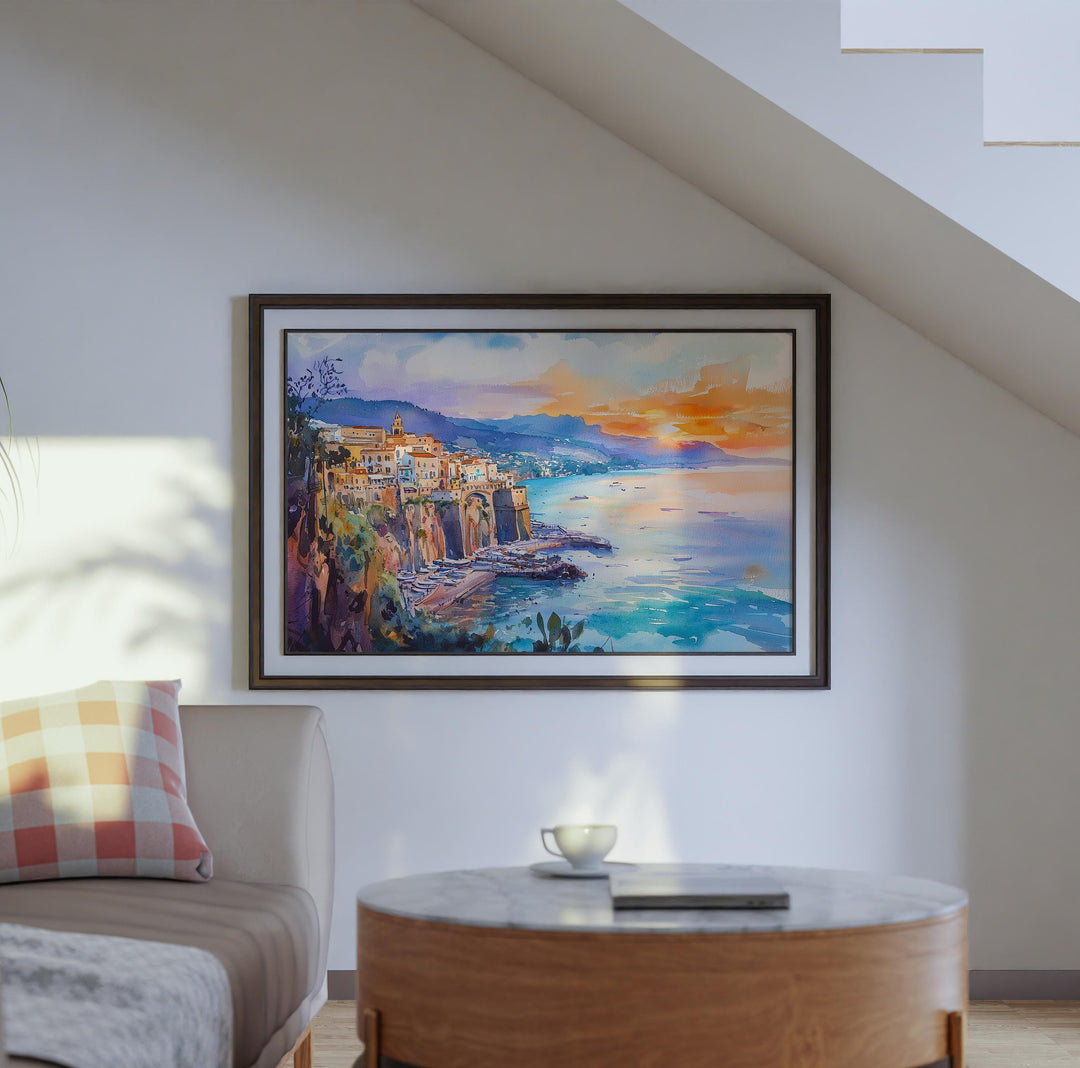 Sorrento watercolor poster Wall Art Sorrento Wall Hanging Home Décor Sorrento Gift Art Lovers Italy Wall Art