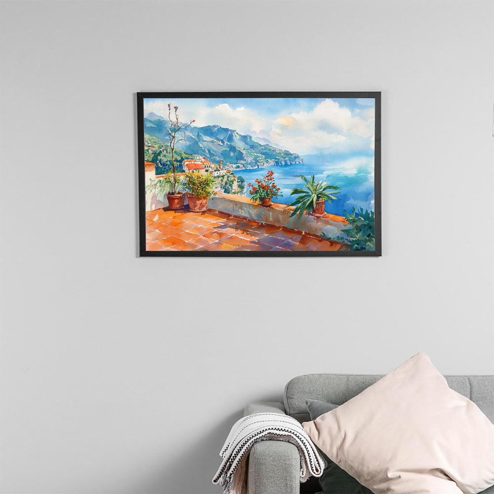 Ravello Watercolor Poster Landscape Wall Art Ravello Wall Hanging Home Décor Ravello Gift Art Lovers Italy Wall Art