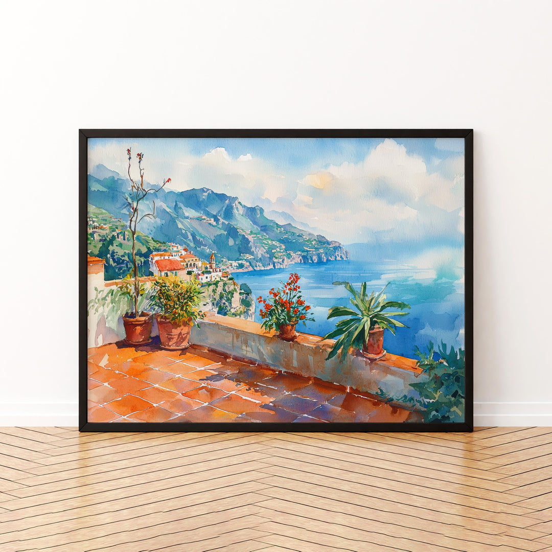 Ravello Watercolor Poster Landscape Wall Art Ravello Wall Hanging Home Décor Ravello Gift Art Lovers Italy Wall Art