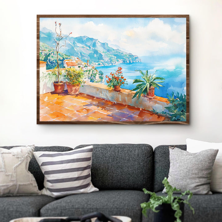 Ravello Watercolor Poster Landscape Wall Art Ravello Wall Hanging Home Décor Ravello Gift Art Lovers Italy Wall Art