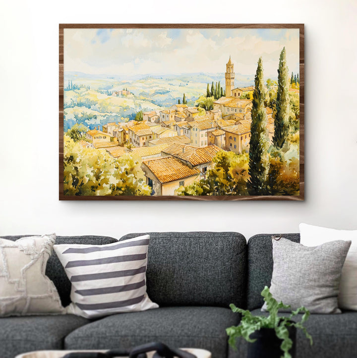 Orvieto Watercolor Poster Landscape Wall Art Orvieto Wall Hanging Home Décor Orvieto Gift Art Lovers Italy Wall Art