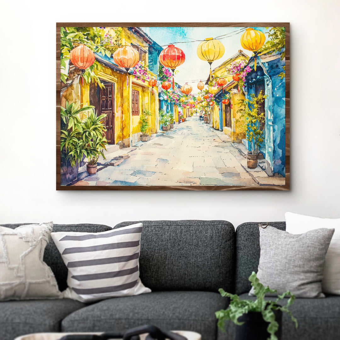 Hoi An Watercolor Poster Landscape Wall Art Hoi An Wall Hanging Home Décor Hoi An Gift Art Lovers Vietnam Wall Art