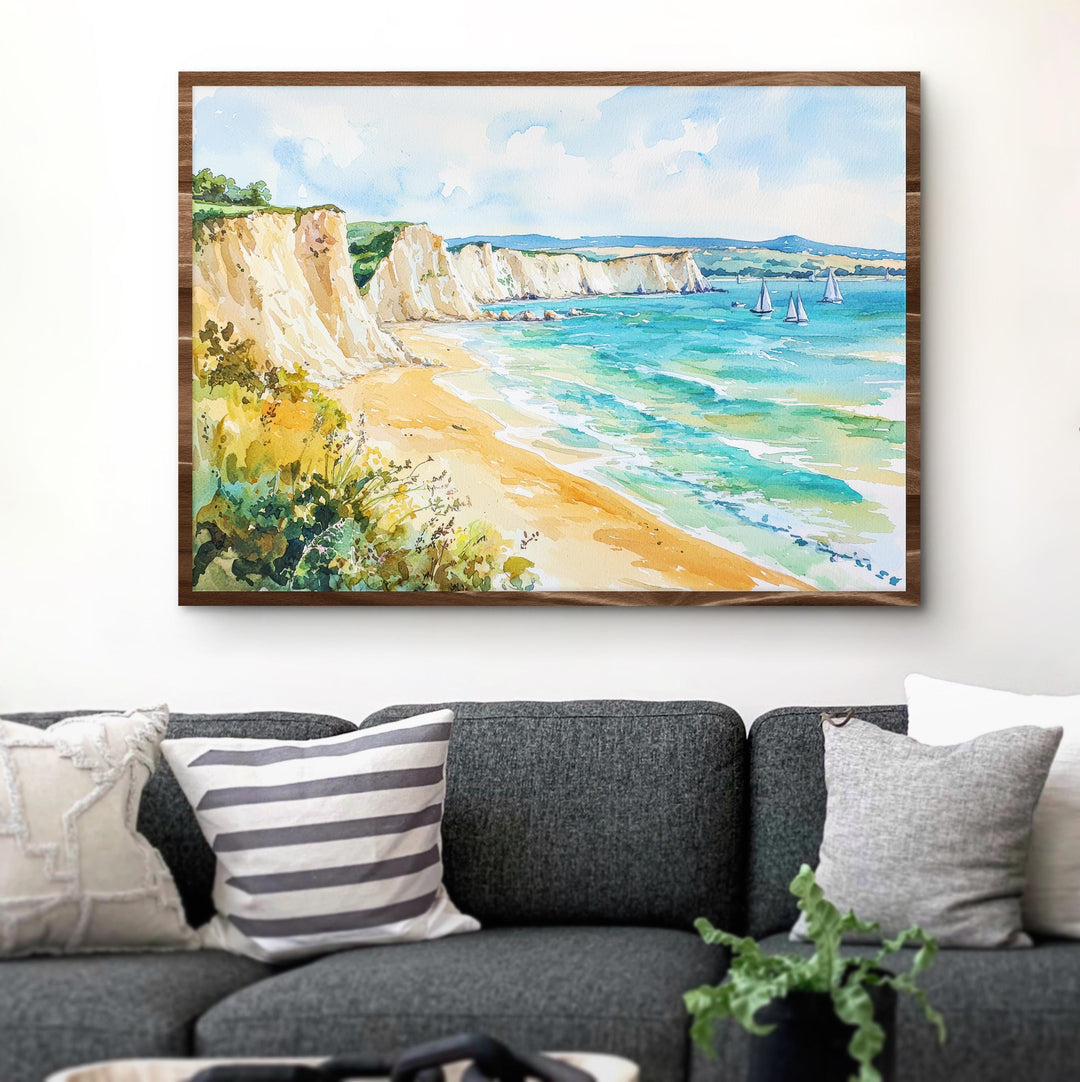 Isle of Wight Watercolor Poster Landscape Wall Art Isle of Wight Wall Hanging Home Décor Isle of Wight Gift Art Lovers United Kingdom