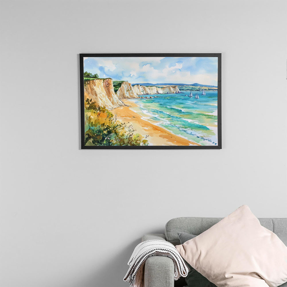 Isle of Wight Watercolor Poster Landscape Wall Art Isle of Wight Wall Hanging Home Décor Isle of Wight Gift Art Lovers United Kingdom