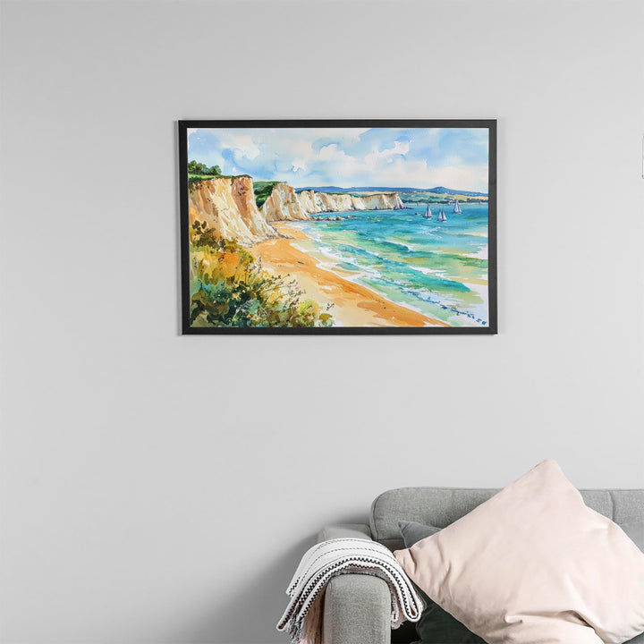 Isle of Wight Watercolor Poster Landscape Wall Art Isle of Wight Wall Hanging Home Décor Isle of Wight Gift Art Lovers United Kingdom