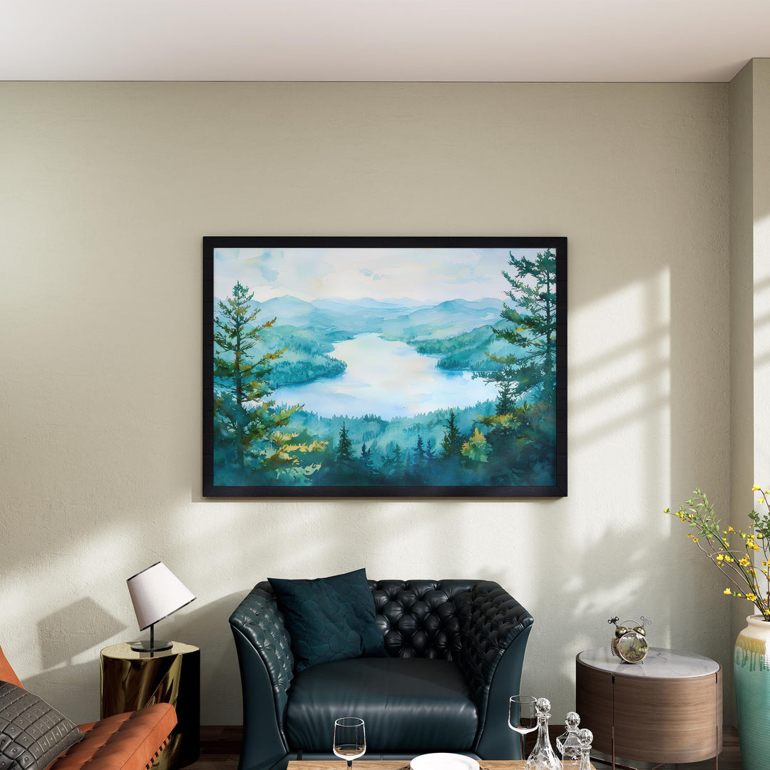 Lake George Watercolor Poster Landscape Wall Art Lake George Wall Hanging Home Décor Lake George Gift Art Lovers United States Wall Art