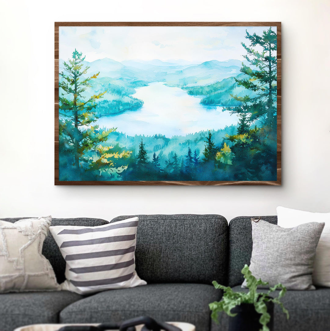 Lake George Watercolor Poster Landscape Wall Art Lake George Wall Hanging Home Décor Lake George Gift Art Lovers United States Wall Art