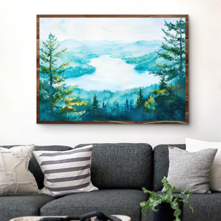 Lake George Watercolor Poster Landscape Wall Art Lake George Wall Hanging Home Décor Lake George Gift Art Lovers United States Wall Art