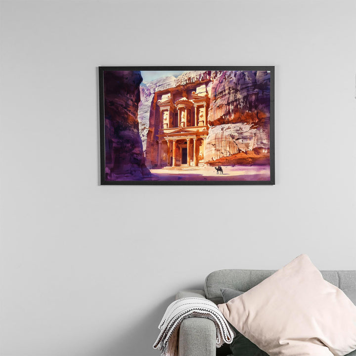Petra Watercolor Poster Landscape Wall Art Petra Wall Hanging Home Décor Petra Gift Art Lovers Jordan Wall Art