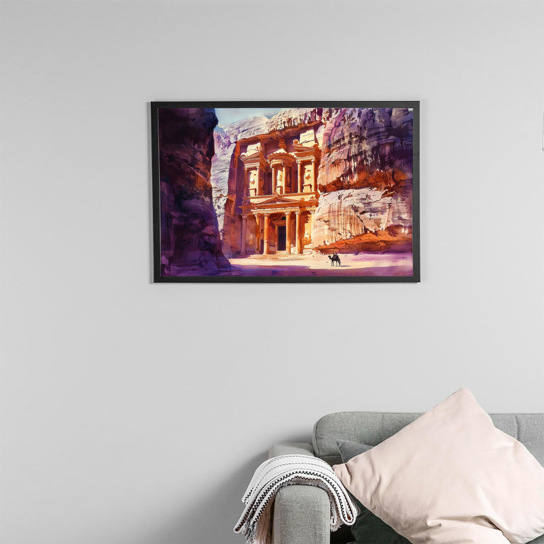 Petra Watercolor Poster Landscape Wall Art Petra Wall Hanging Home Décor Petra Gift Art Lovers Jordan Wall Art
