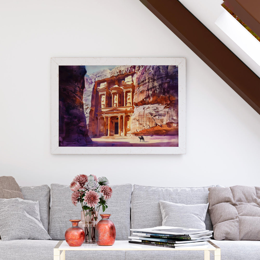 Petra Watercolor Poster Landscape Wall Art Petra Wall Hanging Home Décor Petra Gift Art Lovers Jordan Wall Art