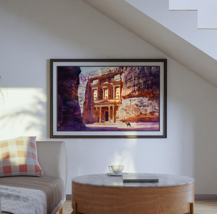 Petra Watercolor Poster Landscape Wall Art Petra Wall Hanging Home Décor Petra Gift Art Lovers Jordan Wall Art