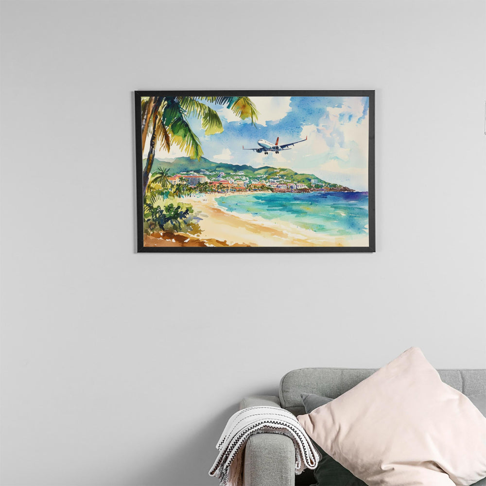 Saint Maarten Watercolor Poster Landscape Wall Art Saint Maarten Wall Hanging Home Décor Saint Maarten Gift Art Lovers Netherlands Wall Art