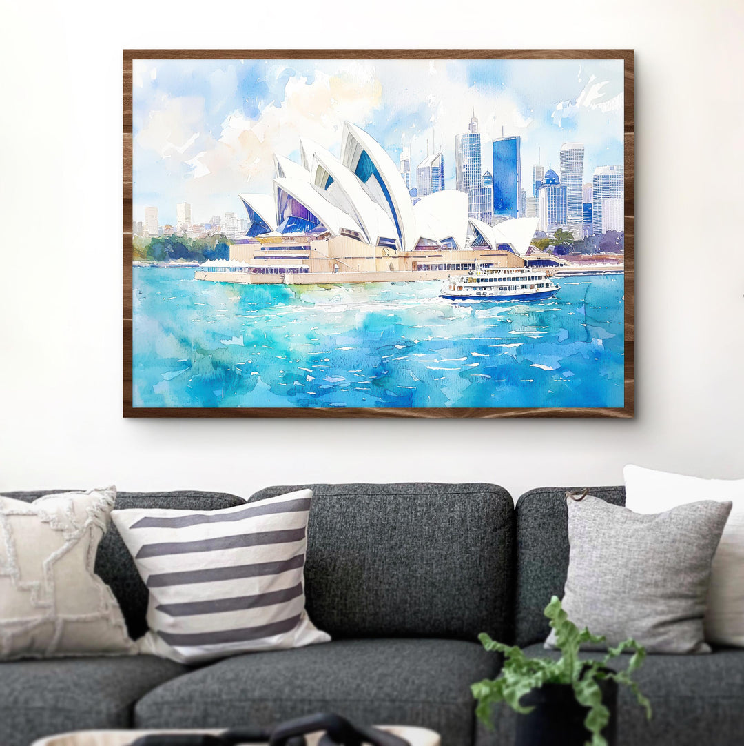 Sydney Watercolor Poster Cityscape Wall Art Sydney Wall Hanging Home Décor Sydney Gift Art Lovers Australia Wall Art