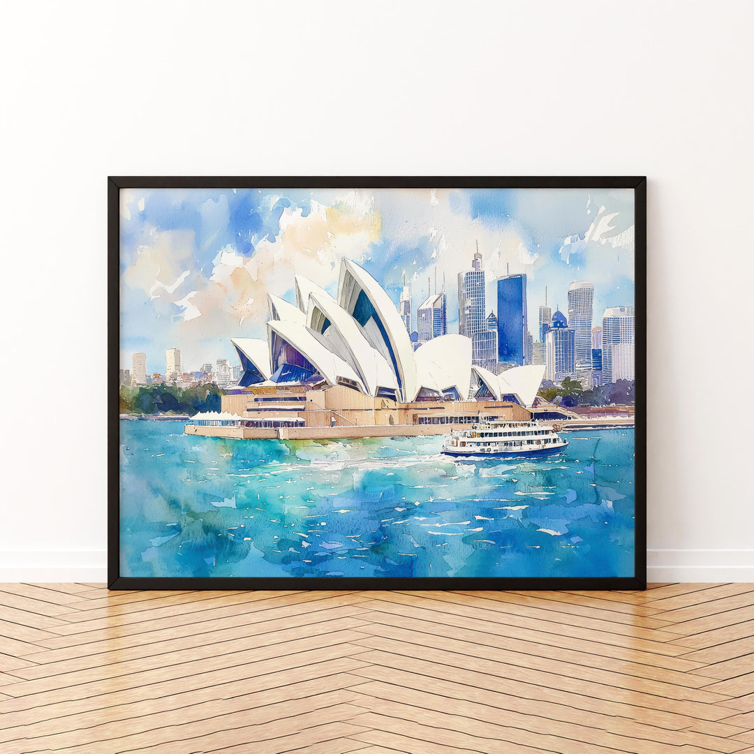 Sydney Watercolor Poster Cityscape Wall Art Sydney Wall Hanging Home Décor Sydney Gift Art Lovers Australia Wall Art