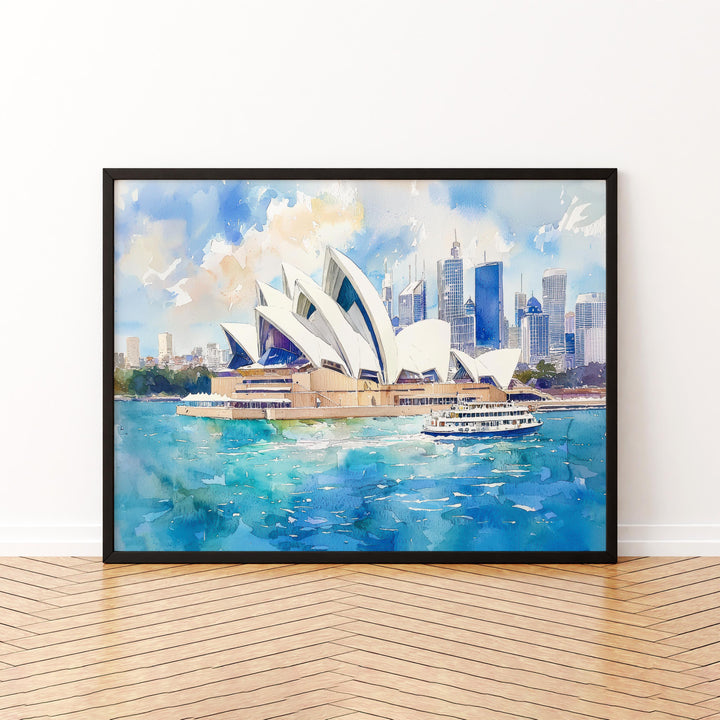 Sydney Watercolor Poster Cityscape Wall Art Sydney Wall Hanging Home Décor Sydney Gift Art Lovers Australia Wall Art