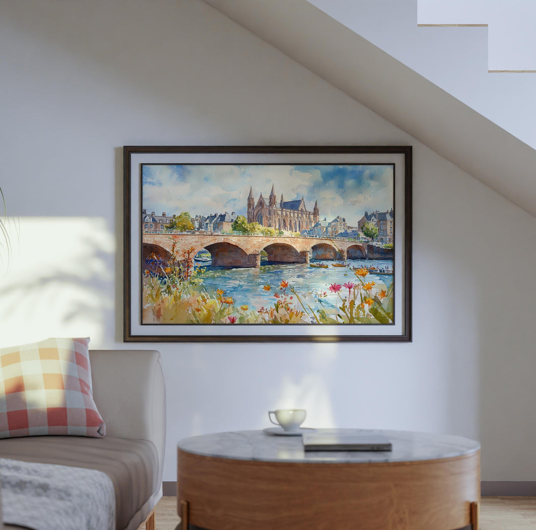 Exeter Watercolor Poster Cathedral City Wall Art Exeter Wall Hanging Home Décor Exeter Gift Art Lovers England Wall Art