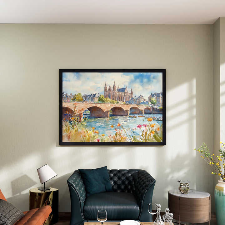 Exeter Watercolor Poster Cathedral City Wall Art Exeter Wall Hanging Home Décor Exeter Gift Art Lovers England Wall Art