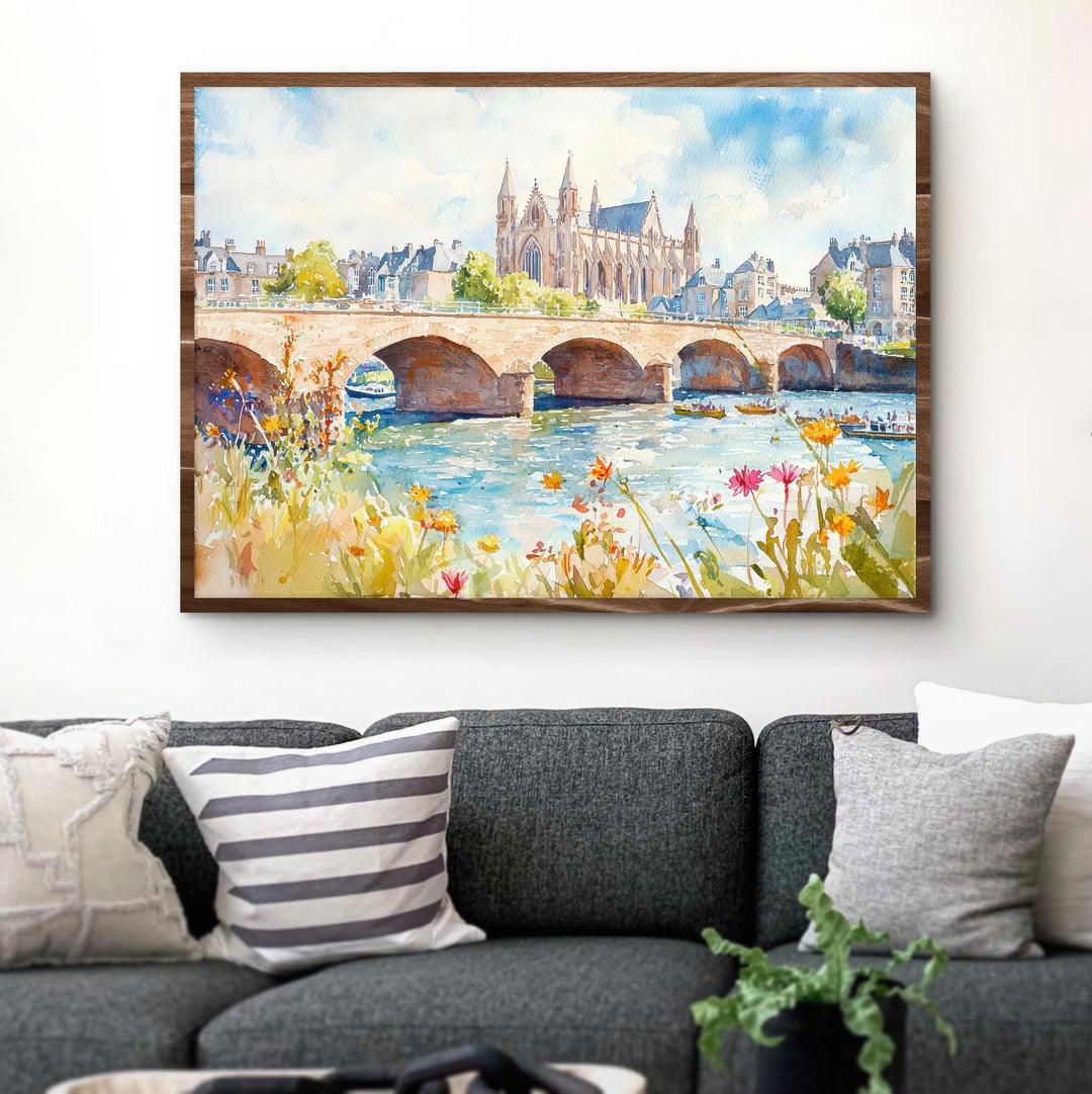 Exeter Watercolor Poster Cathedral City Wall Art Exeter Wall Hanging Home Décor Exeter Gift Art Lovers England Wall Art