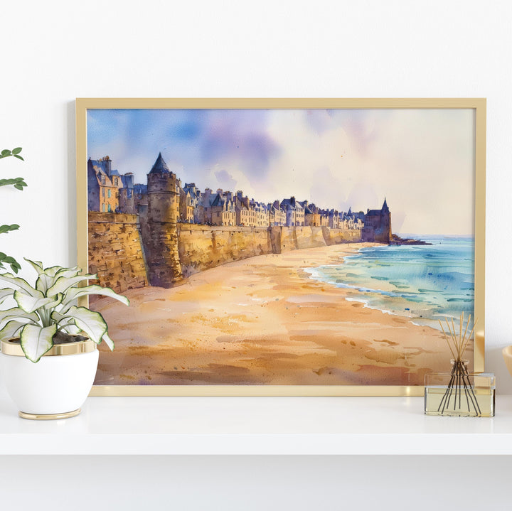 Saint Malo watercolor poster Wall Art Saint Malo Wall Hanging Home Décor Saint Malo Gift Art Lovers France Wall Art