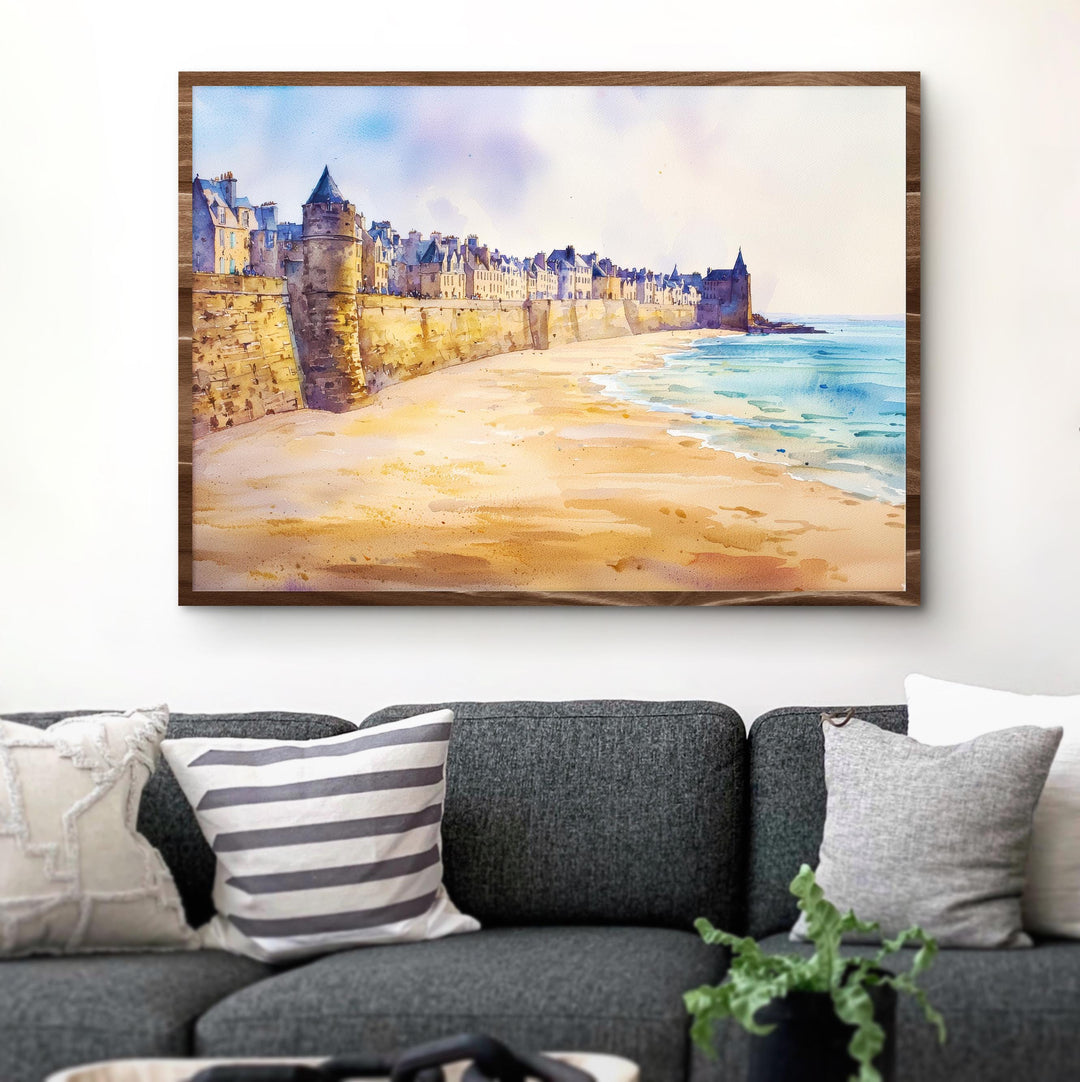 Saint Malo watercolor poster Wall Art Saint Malo Wall Hanging Home Décor Saint Malo Gift Art Lovers France Wall Art