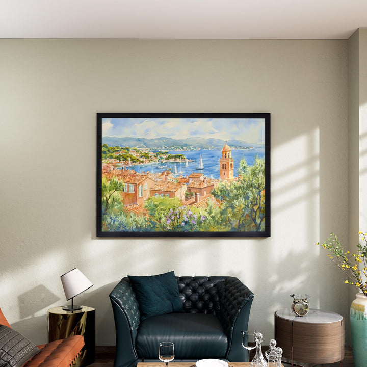 Saint-Tropez watercolor poster Wall Art Saint-Tropez Wall Hanging Home Décor Saint-Tropez Gift Art Lovers France Wall Art