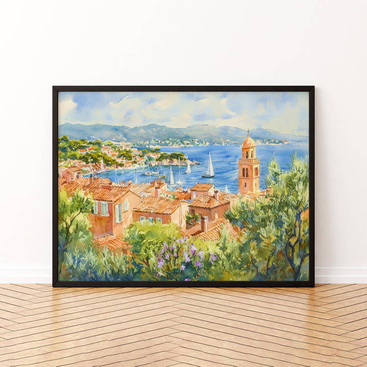 Saint-Tropez watercolor poster Wall Art Saint-Tropez Wall Hanging Home Décor Saint-Tropez Gift Art Lovers France Wall Art