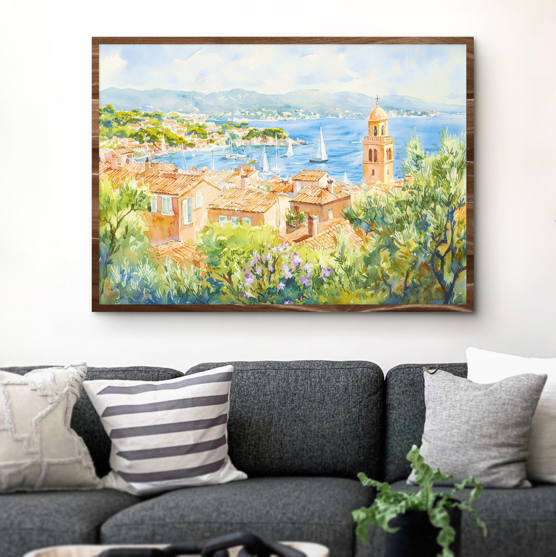 Saint-Tropez watercolor poster Wall Art Saint-Tropez Wall Hanging Home Décor Saint-Tropez Gift Art Lovers France Wall Art