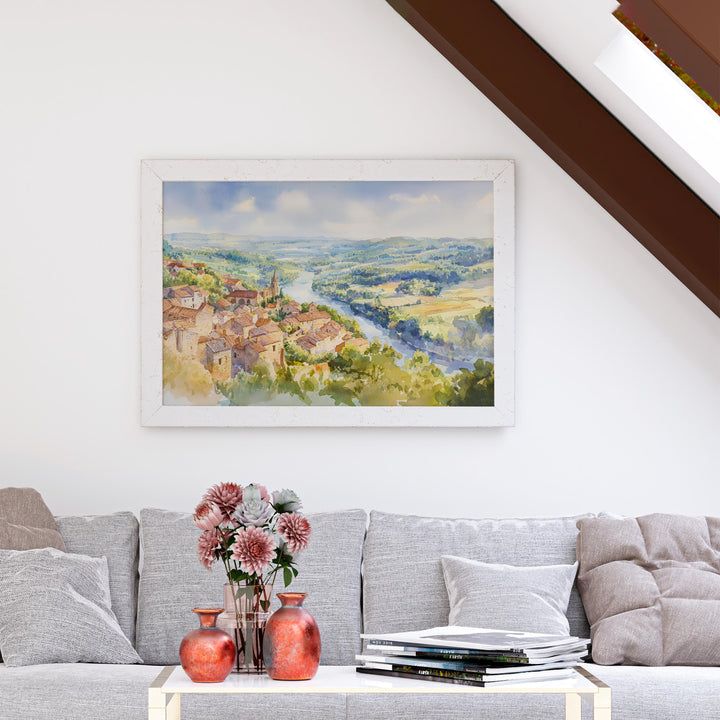 Dordogne Valley watercolor poster Wall Art Dordogne Valley Wall Hanging Home Décor Dordogne Valley Gift Art Lovers France Wall Art