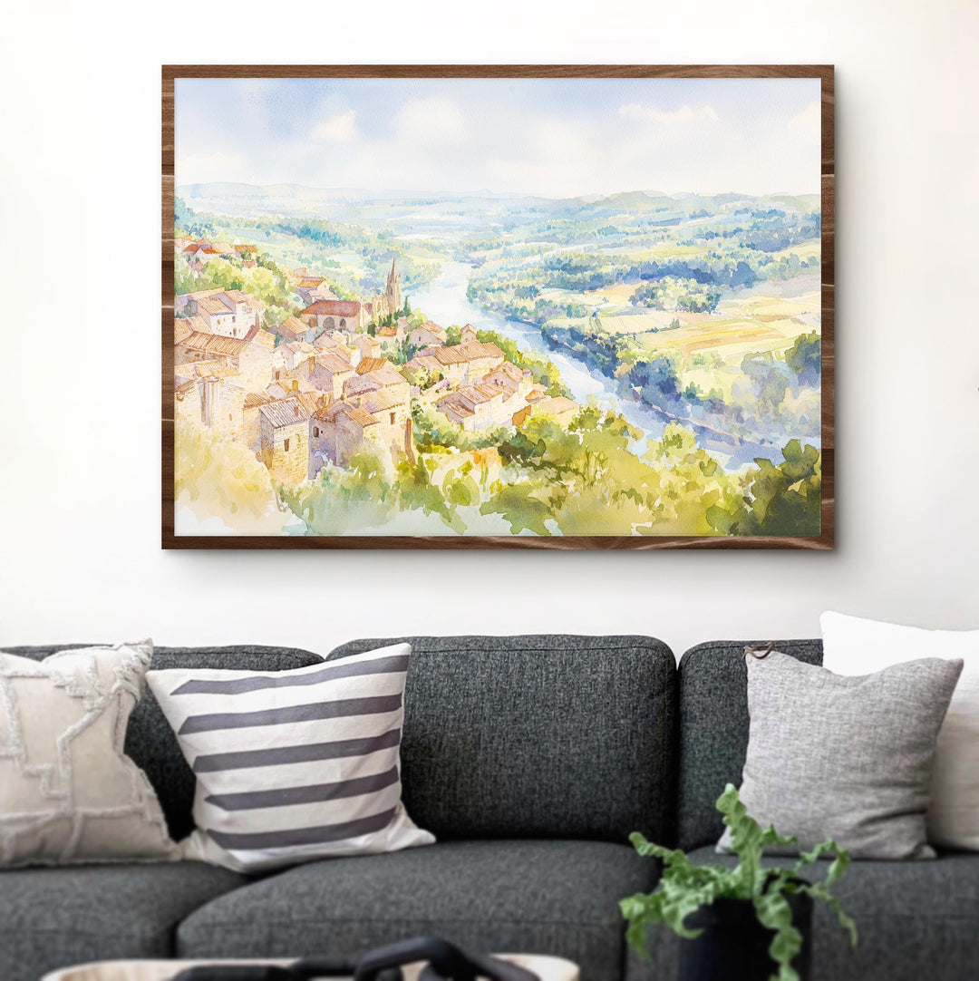 Dordogne Valley watercolor poster Wall Art Dordogne Valley Wall Hanging Home Décor Dordogne Valley Gift Art Lovers France Wall Art