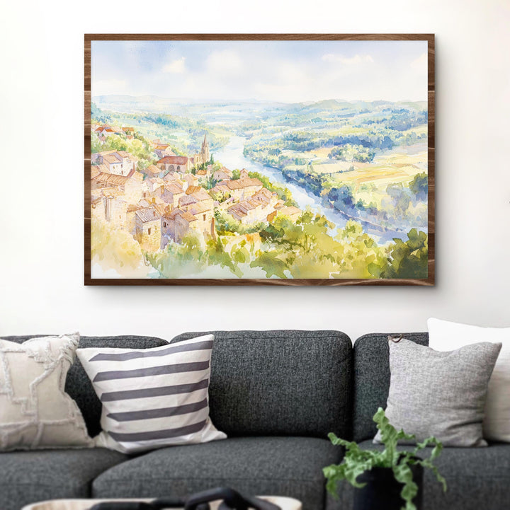 Dordogne Valley watercolor poster Wall Art Dordogne Valley Wall Hanging Home Décor Dordogne Valley Gift Art Lovers France Wall Art