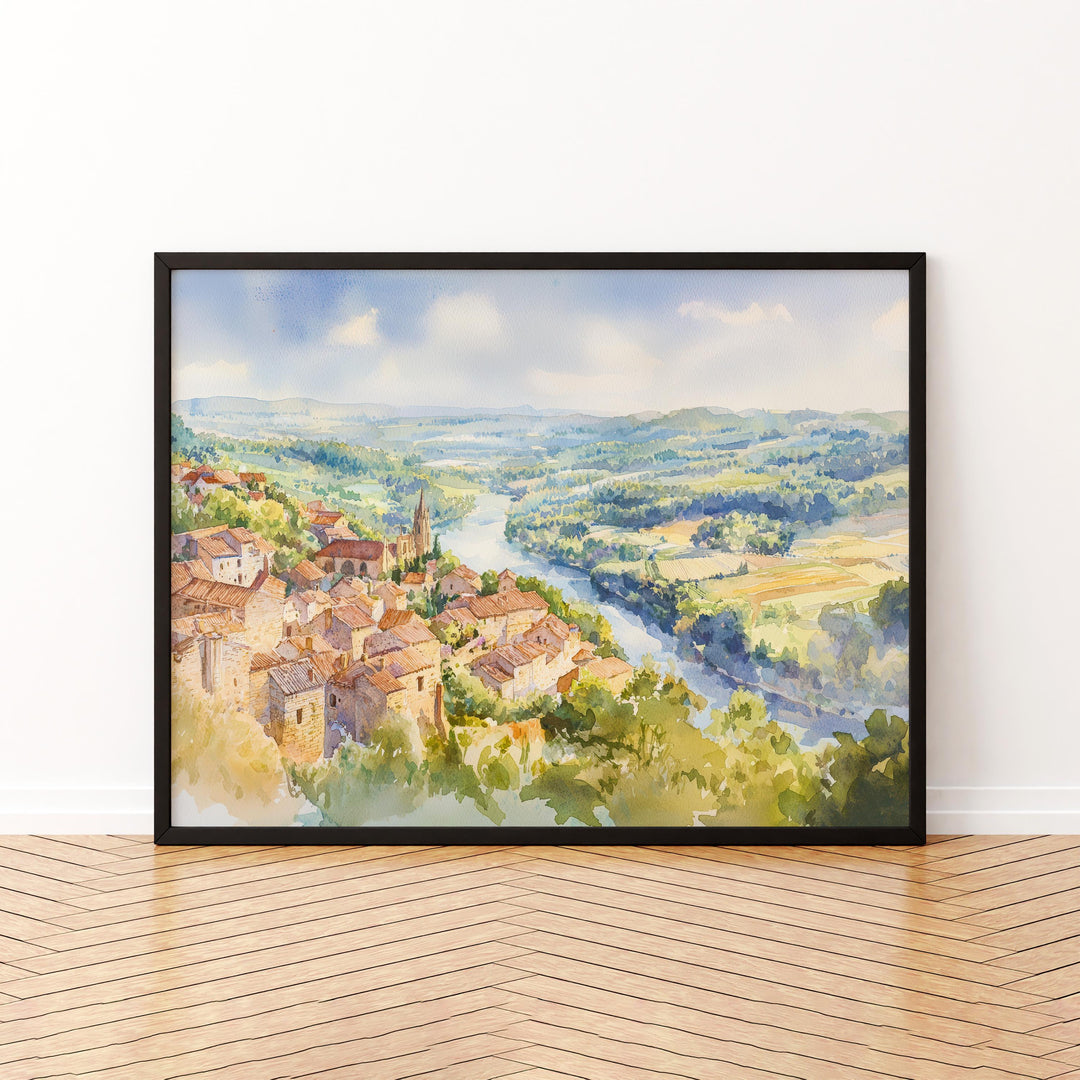 Dordogne Valley watercolor poster Wall Art Dordogne Valley Wall Hanging Home Décor Dordogne Valley Gift Art Lovers France Wall Art