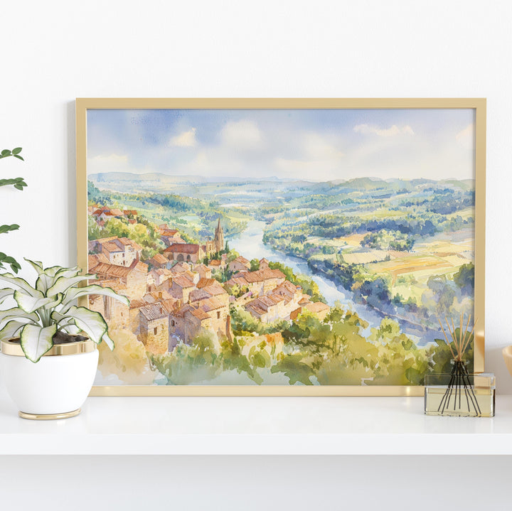 Dordogne Valley watercolor poster Wall Art Dordogne Valley Wall Hanging Home Décor Dordogne Valley Gift Art Lovers France Wall Art