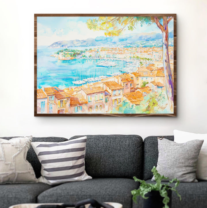 Cannes watercolor poster Wall Art Cannes Wall Hanging Home Décor Cannes Gift Art Lovers France Wall Art