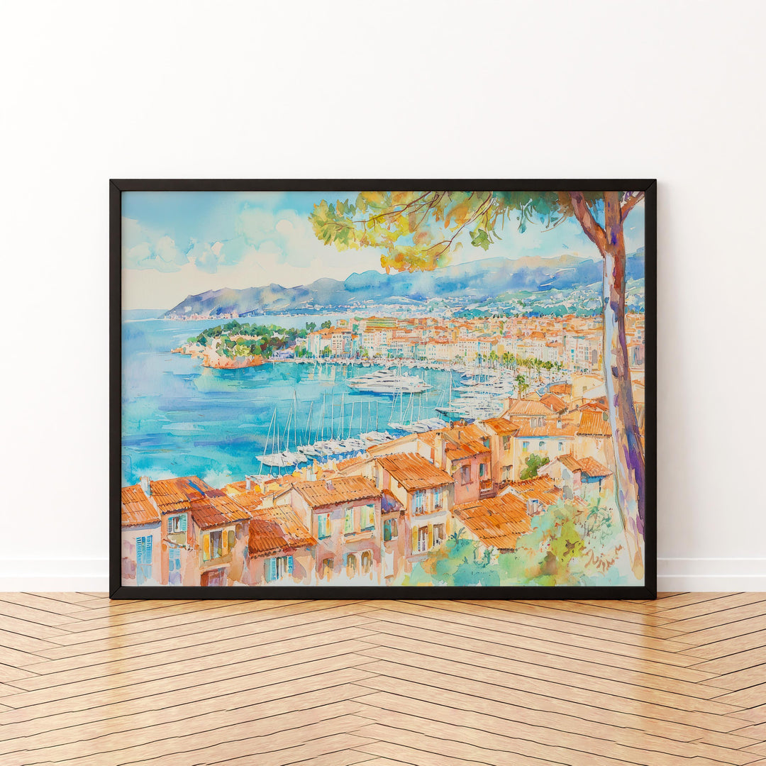 Cannes watercolor poster Wall Art Cannes Wall Hanging Home Décor Cannes Gift Art Lovers France Wall Art