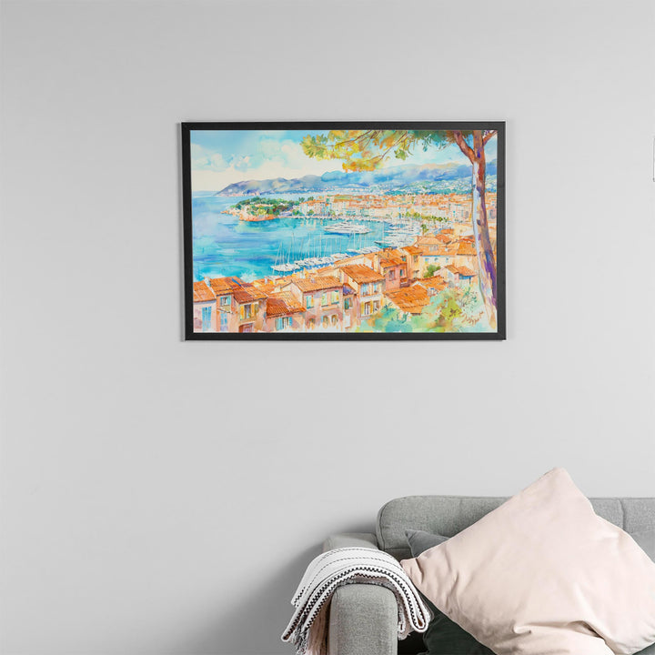Cannes watercolor poster Wall Art Cannes Wall Hanging Home Décor Cannes Gift Art Lovers France Wall Art