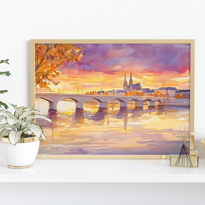 Bordeaux watercolor poster Wall Art Bordeaux Wall Hanging Home Décor Bordeaux Gift Art Lovers France Wall Art