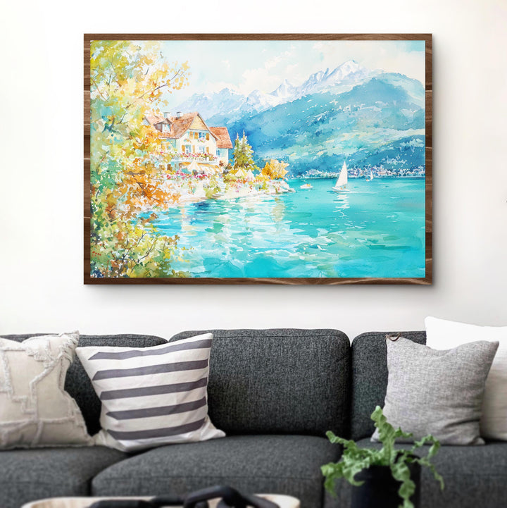 Annecy watercolor poster Wall Art Annecy Wall Hanging Home Décor Annecy Gift Art Lovers France Wall Art