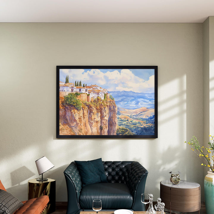 Ronda watercolor poster Wall Art Ronda Wall Hanging Home Décor Ronda Gift Art Lovers Spain Wall Art