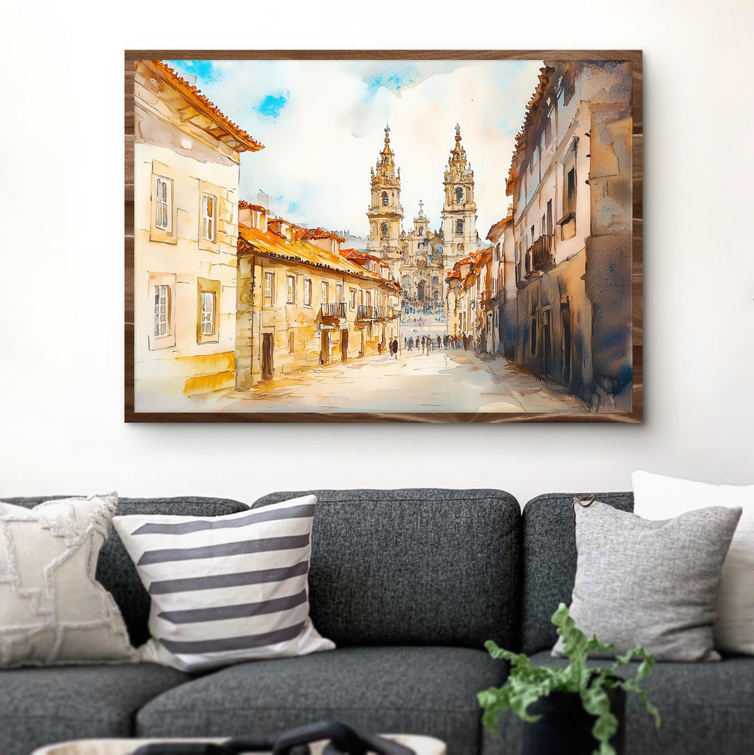 Santiago de Compostela watercolor poster Wall Art Santiago de Compostela Wall Hanging Home Décor Santiago de Compostela Gift Art Lovers