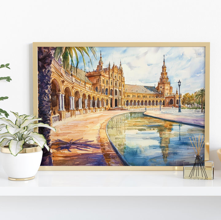 Seville watercolor poster Wall Art Seville Wall Hanging Home Décor Seville Gift Art Lovers Spain Wall Art