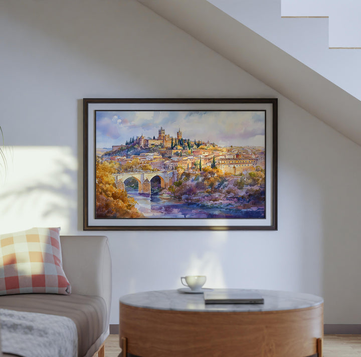 Toledo watercolor poster Wall Art Toledo Wall Hanging Home Décor Toledo Gift Art Lovers Spain Wall Art
