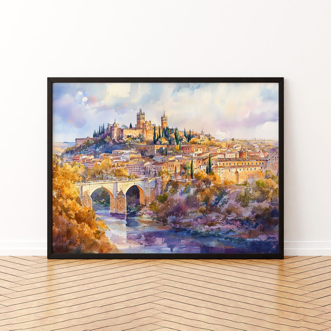 Toledo watercolor poster Wall Art Toledo Wall Hanging Home Décor Toledo Gift Art Lovers Spain Wall Art