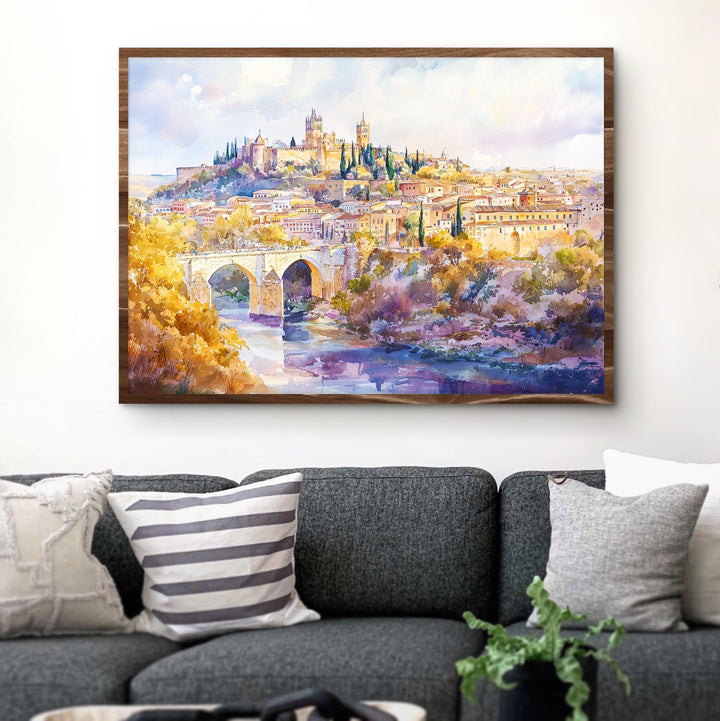 Toledo watercolor poster Wall Art Toledo Wall Hanging Home Décor Toledo Gift Art Lovers Spain Wall Art