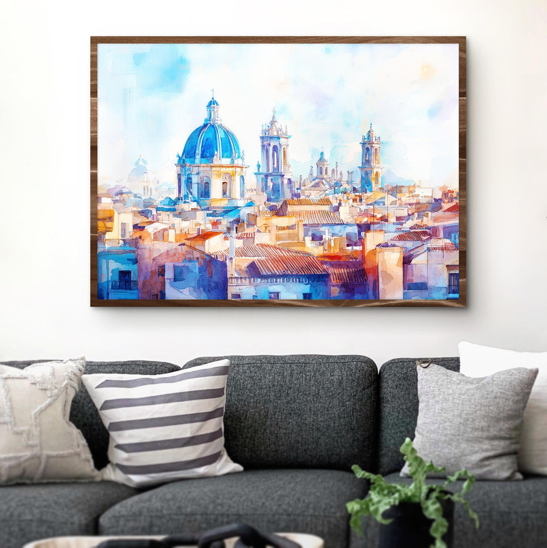 Valencia watercolor poster Wall Art Valencia Wall Hanging Home Décor Valencia Gift Art Lovers Spain Wall Art